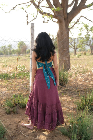 Boho Gypsy Wrap Skirt  Khadi Cotton Layered Festival Wear
