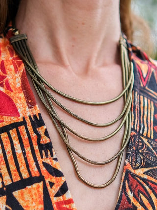 Layered Tribal Cascade Necklace