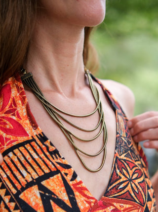 Layered Tribal Cascade Necklace