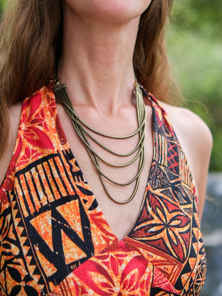 Layered Tribal Cascade Necklace