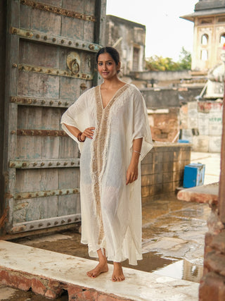 Aaravi Kaftan Dress – Handwoven Boho wear