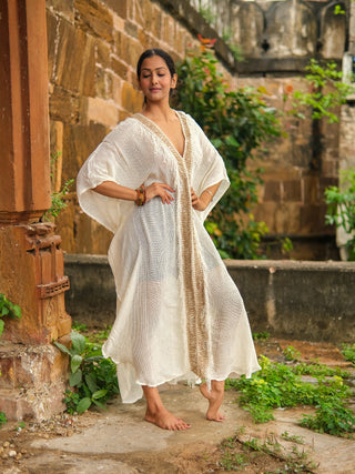 Aaravi Kaftan Dress – Handwoven Boho wear