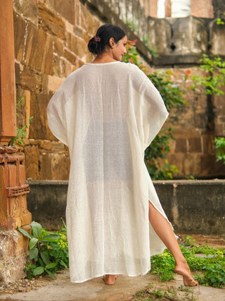 Aaravi Kaftan Dress – Handwoven Boho wear