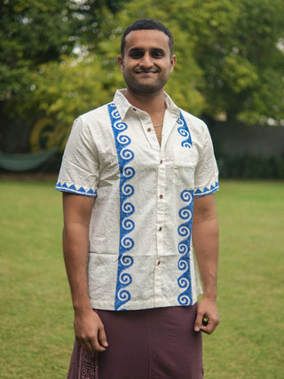 Indraneel Shirt Spiral Handblock Cotton Shirt – Boho Style
