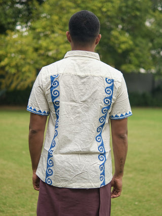 Indraneel Shirt Spiral Handblock Cotton Shirt – Boho Style