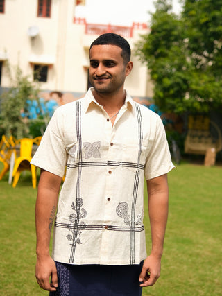 Aahan Shirt Handblock Cotton Shirt – Boho Menswear