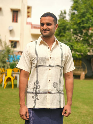 Aahan Shirt Handblock Cotton Shirt – Boho Menswear