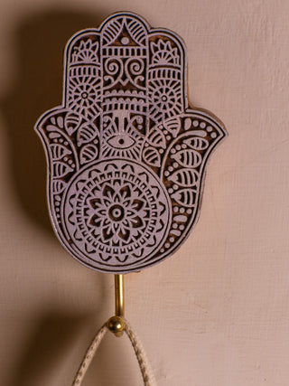 Hamsa Wooden Wall Hook