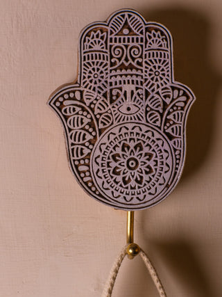 Hamsa Wooden Wall Hook