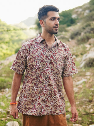 Arjit Shirt Floral Handblock Printed – Boho Casual Wear