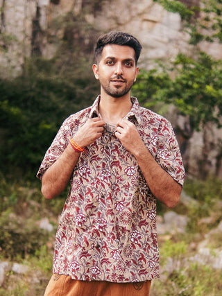Arjit Shirt Floral Handblock Printed – Boho Casual Wear