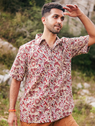Arjit Shirt Floral Handblock Printed – Boho Casual Wear