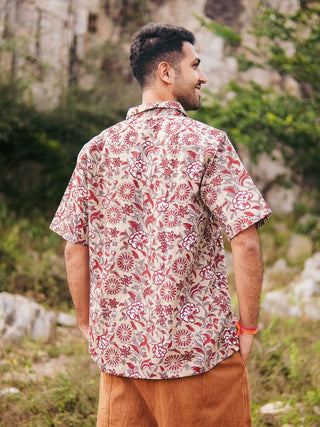 Arjit Shirt Floral Handblock Printed – Boho Casual Wear