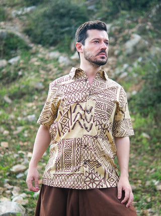 Bhargava Shirt Tribal Handblock Printed Cotton Shirt – Boho Ethnic Style