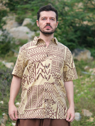 Bhargava Shirt Tribal Handblock Printed Cotton Shirt – Boho Ethnic Style