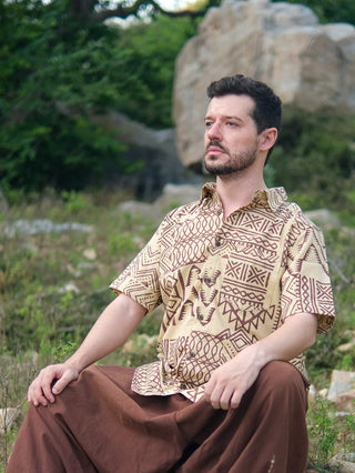 Bhargava Shirt Tribal Handblock Printed Cotton Shirt – Boho Ethnic Style
