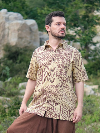 Bhargava Shirt Tribal Handblock Printed Cotton Shirt – Boho Ethnic Style
