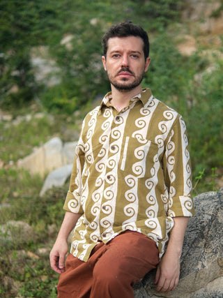 Varen Shirt Spiral Handblock Cotton Shirt – Boho Ethnic Wear