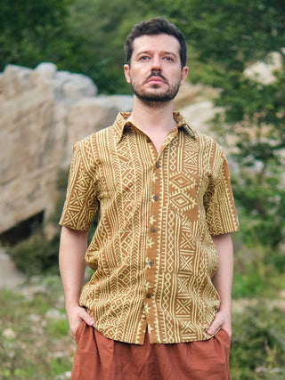 Hari Shirt Tribal Handblock  – Boho Shirt