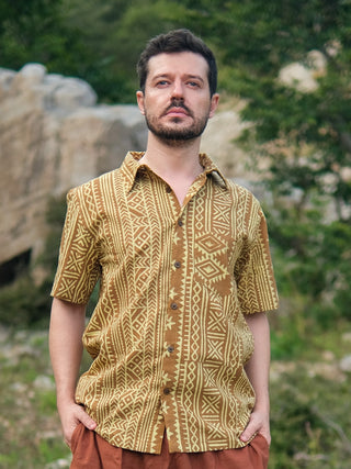 Hari Shirt Tribal Handblock  – Boho Shirt