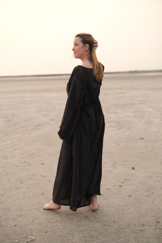 Midnight Handblock V-Neck Top