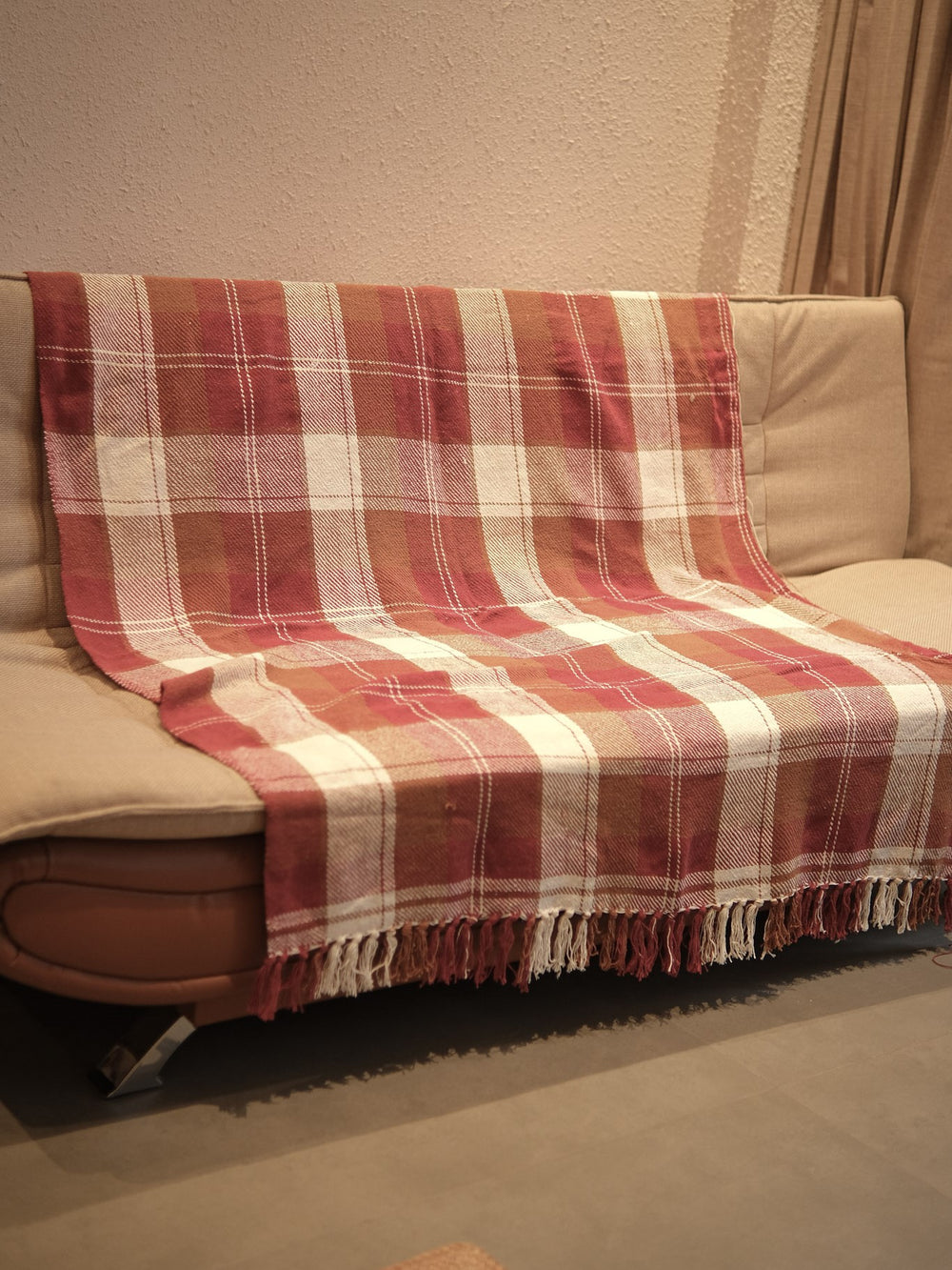 Ruhani Checkered Handwoven Sofa Throw