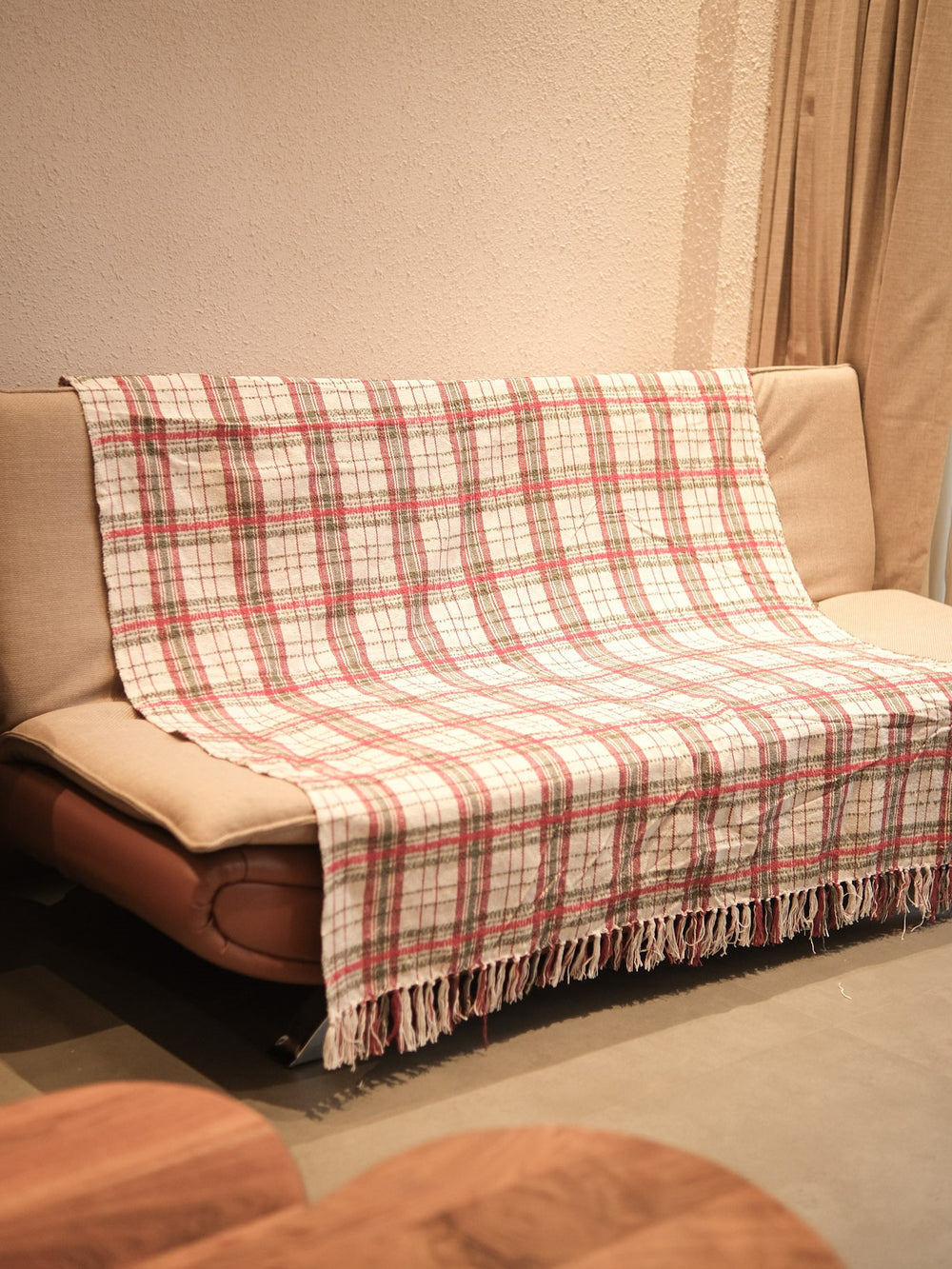 Vritika Checkered Handwoven Sofa Throw