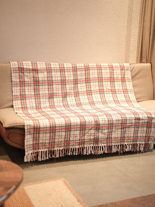 Vritika Checkered Handwoven Sofa Throw