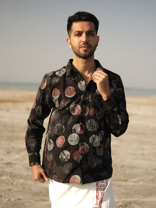 Aarush Polka Block Print Shirt