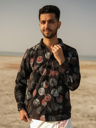 Aarush Polka Block Print Shirt