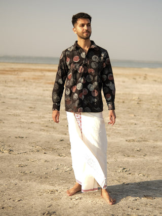 Aarush Polka Block Print Shirt