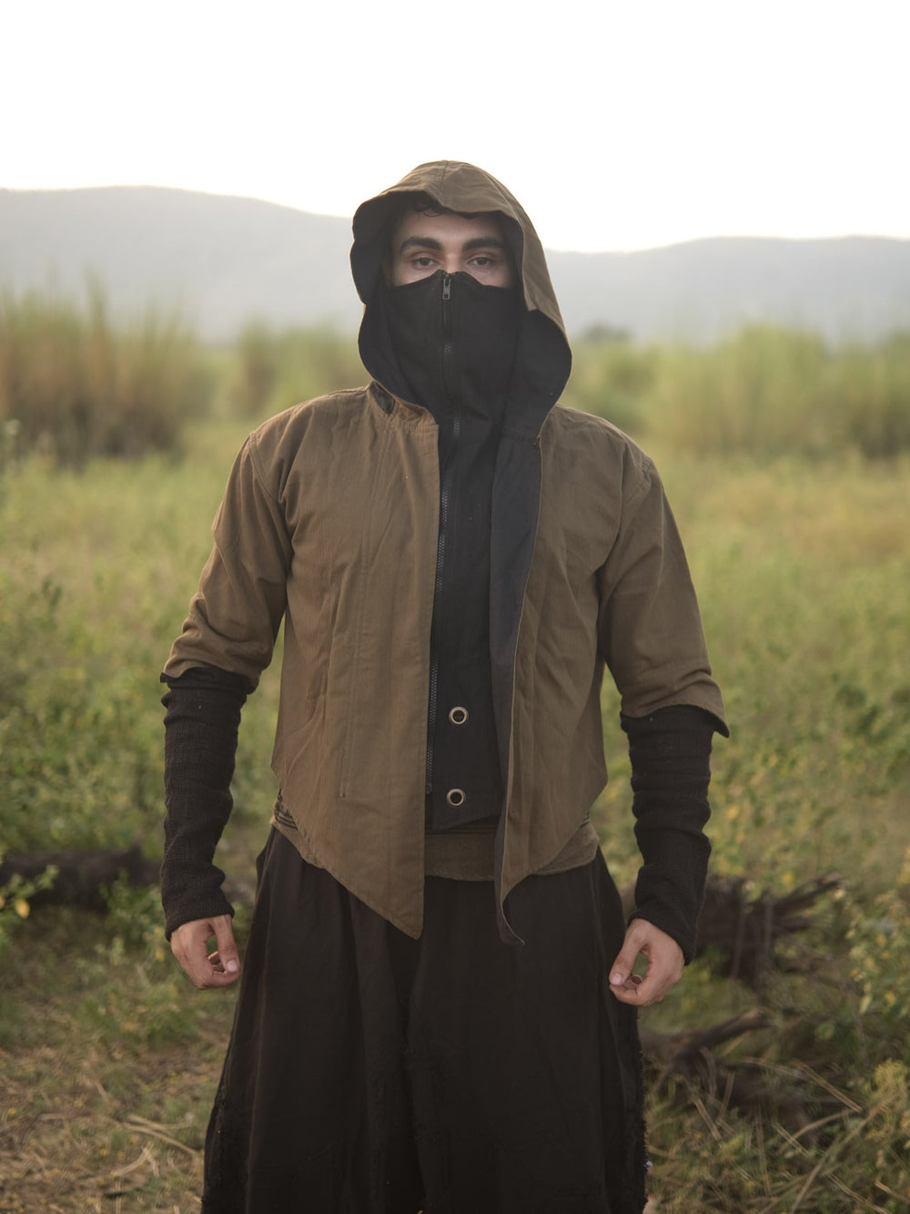 Veste Ninja – Sweat à capuche en coton avec fermeture éclair | Vêtements urbains bohèmes pour hommes