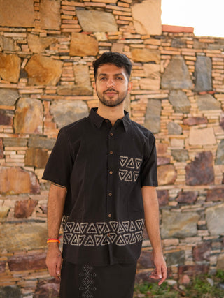 Tridha Shirt Tribal Handblock Cotton Shirt – Boho Style