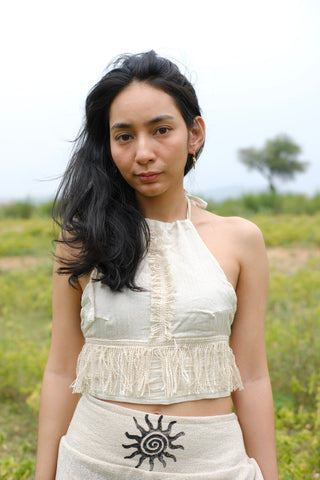 Amra Fringe Halter Top