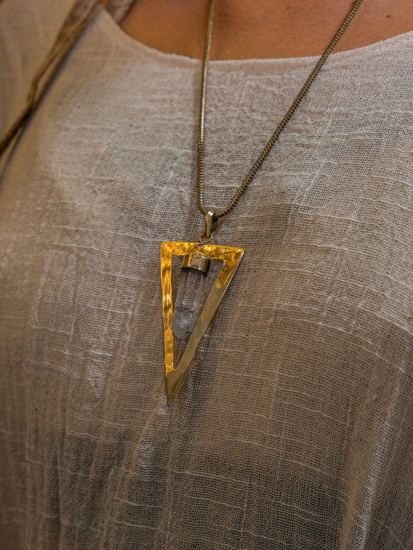 Triangle Quarts Necklace