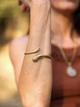 Serpent Spirit Brass Cuff Bracelet