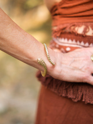 Serpent Spirit Brass Cuff Bracelet
