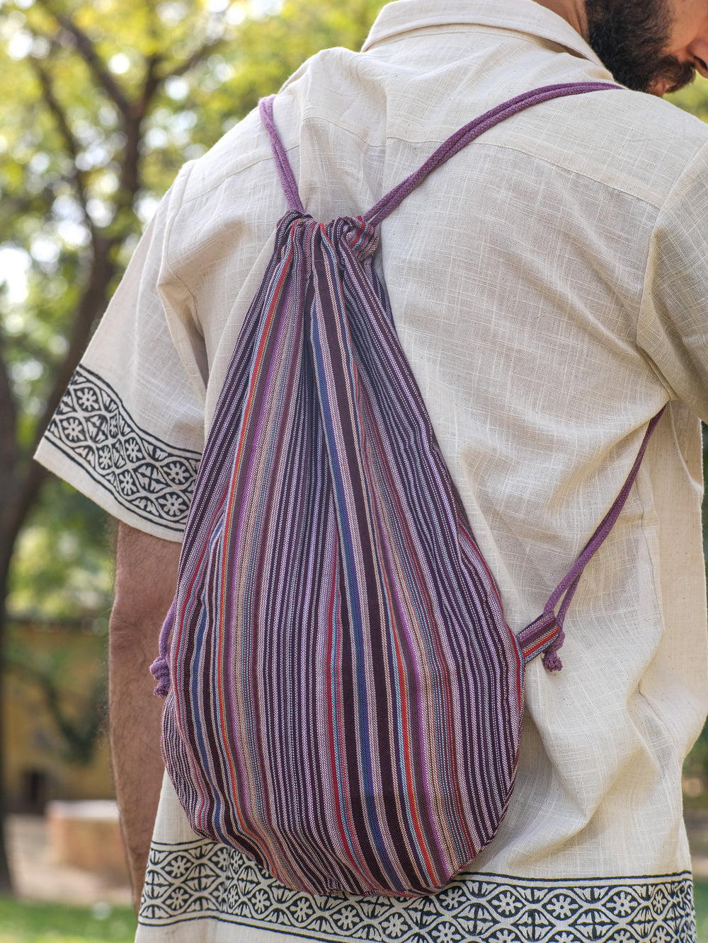 Stripes Drawstring Bag