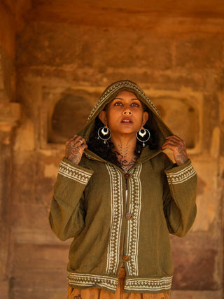Aarnya Tribal Handwoven Hoodie