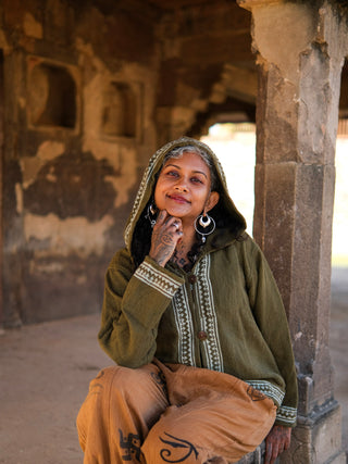 Aarnya Tribal Handwoven Hoodie