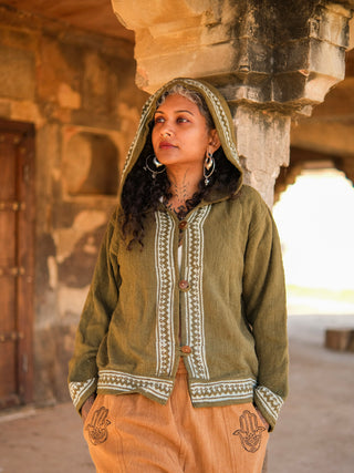 Aarnya Tribal Handwoven Hoodie