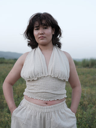 Noor — Halter Smocked Top
