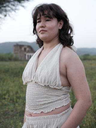 Noor — Halter Smocked Top