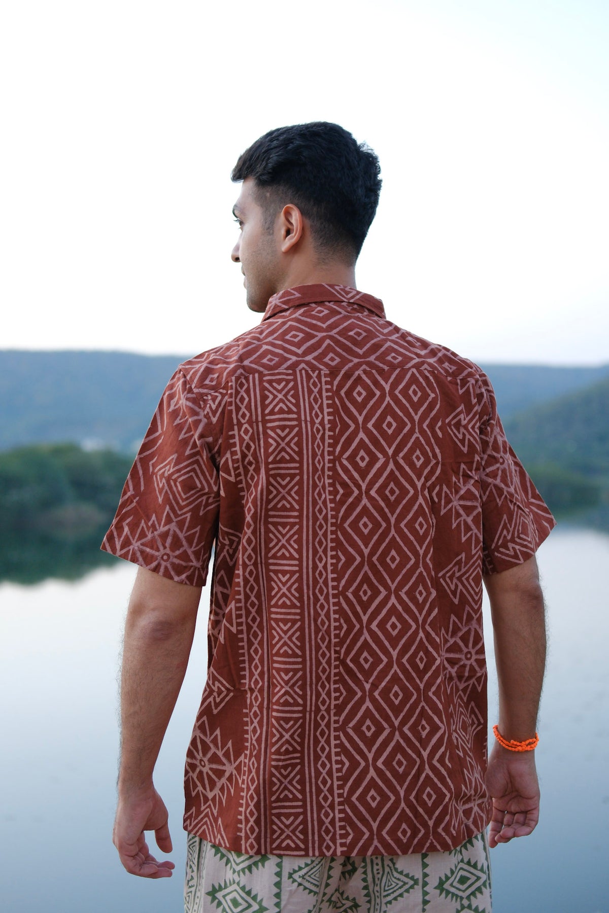 Tribal block print  Cotton Half Sleeeve Shirt