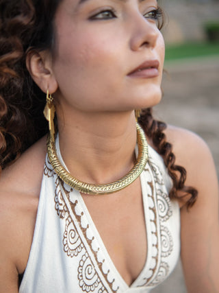 Tribal brass adjustable  Choker
