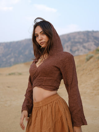 Ruhra — Rust Wrap Hooded Top