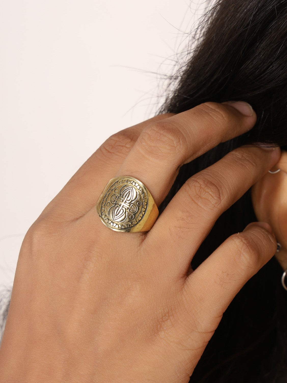 Ishani Ring -Tribal Brass Ring Boho Adjustable Jewelry
