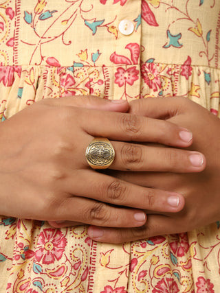 Ishani Ring -Tribal Brass Ring Boho Adjustable Jewelry