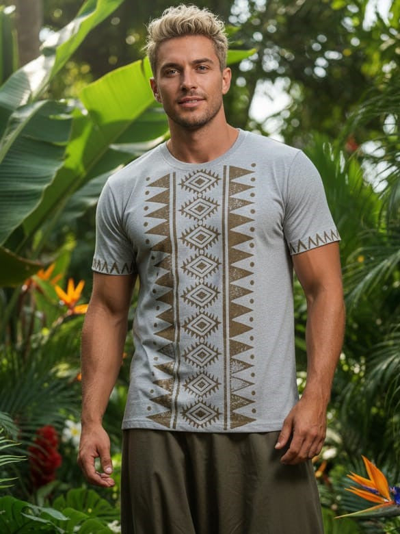 Aadi Baumwoll-T-Shirt mit Tribal-Print