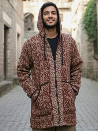 Adivasi Tribal Weave Hooded Jacket